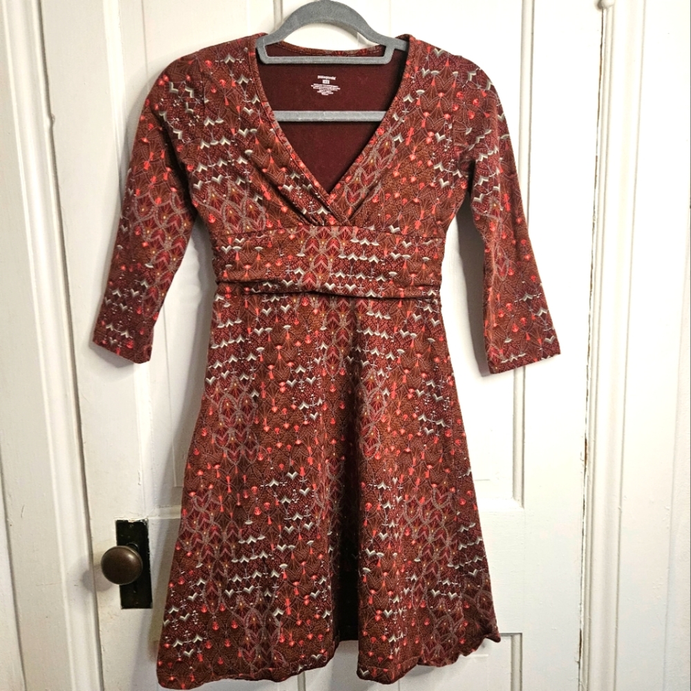 Patagonia Margot Knit Organic Cotton V-neck 3/4 Sleeve Empire Waistline size xs